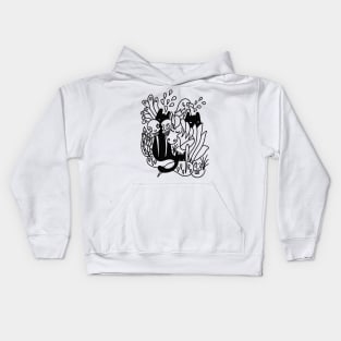 cats and skulls in the garden. Kids Hoodie